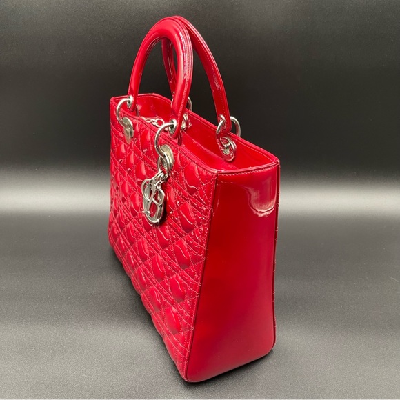Lady Dior Red Patent Leather (Large) - Picture 14 of 16